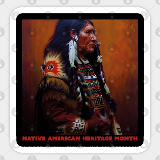 Native American Heritage Month -Iindigenous men Sticker by DESIGNWELTS